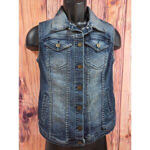 Kardashian Kollection Jean Jacket Vest Small